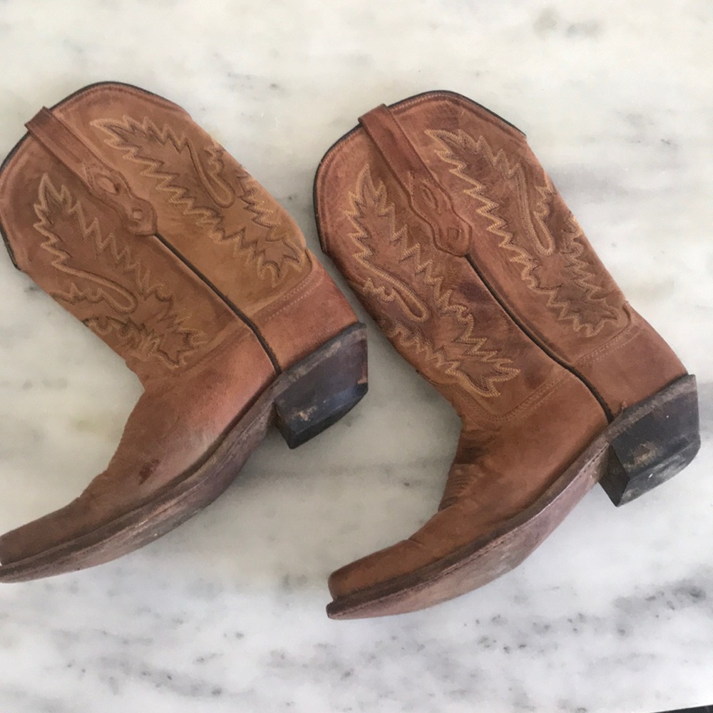 Leather cowboy boots